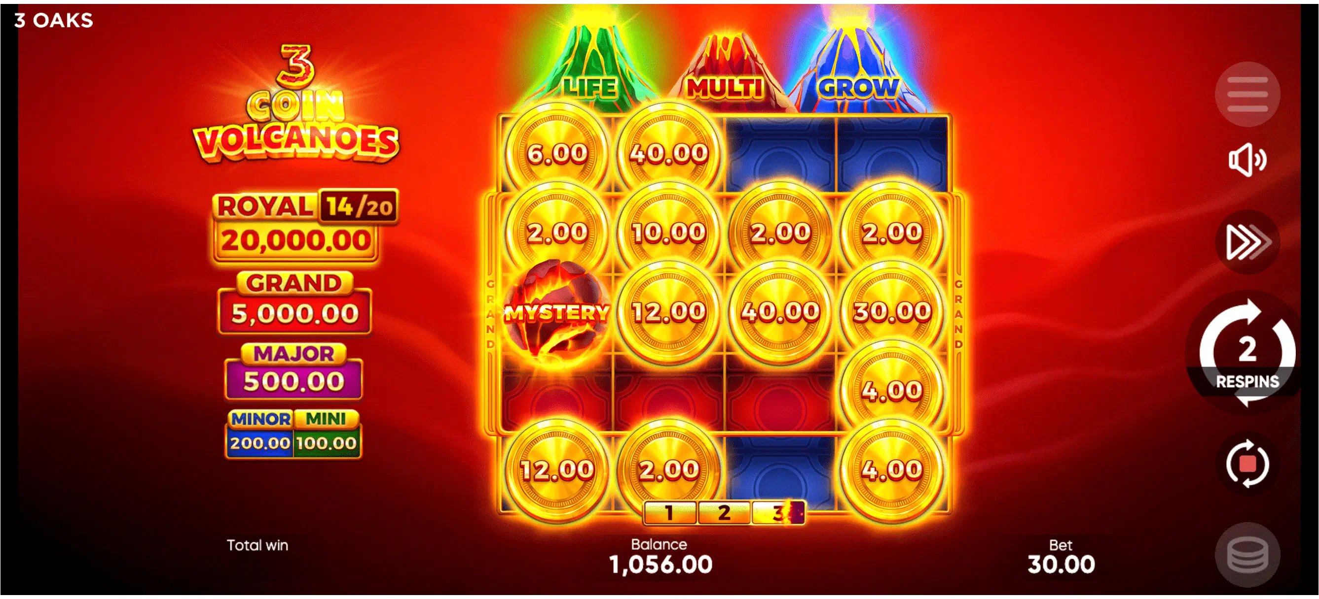 3 Coin Volcanoes, cómo funciona el juego con tres volcanes