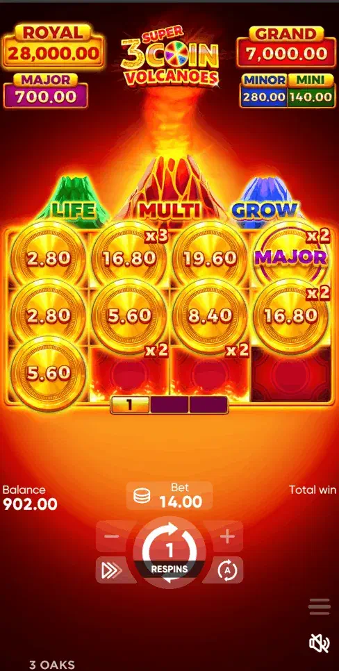 3 Super Coin Volcanoes, el juego en la pantalla del móvil