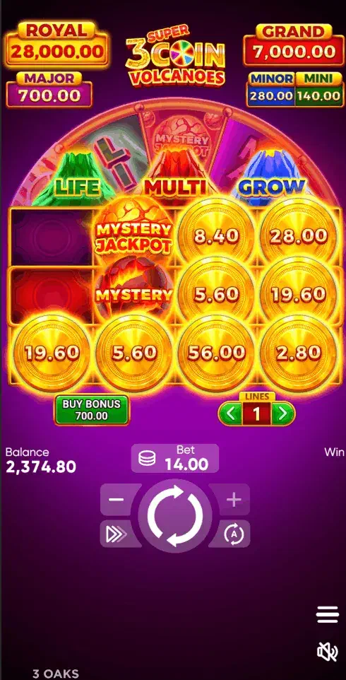 3 Super Coin Volcanoes, el juego en la pantalla del móvil