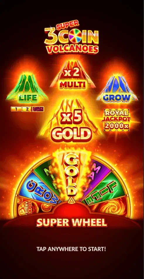 3 Super Coin Volcanoes app, cómo se abre en el móvil