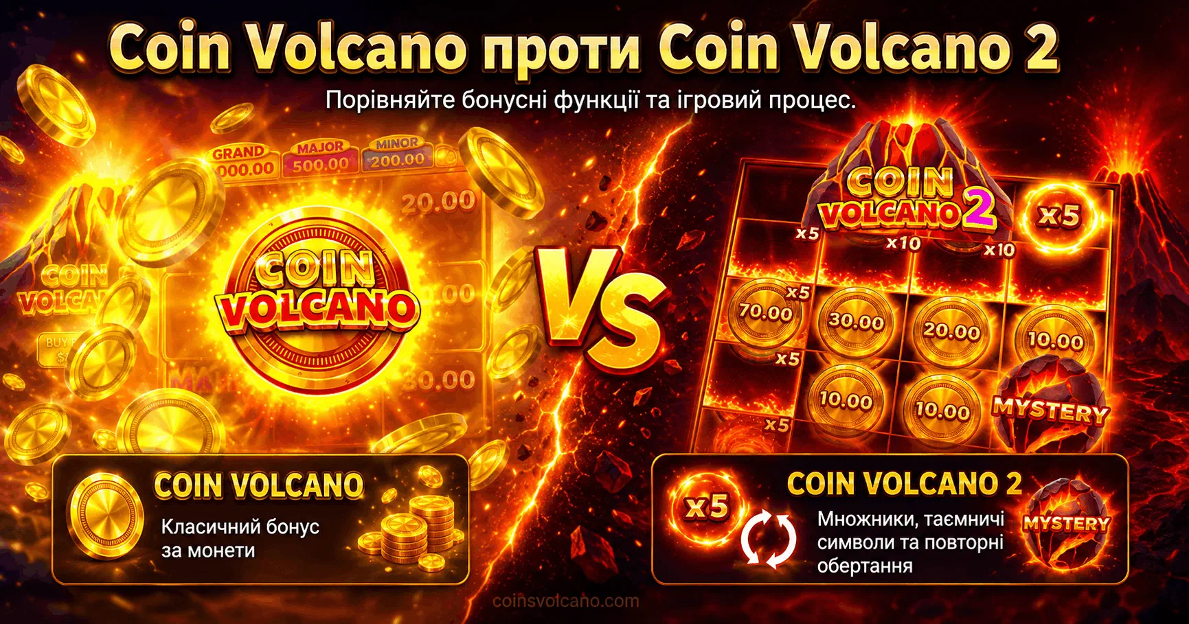 Бонус Coin Volcano Бонус Coin Volcano vs Coin Volcano 2