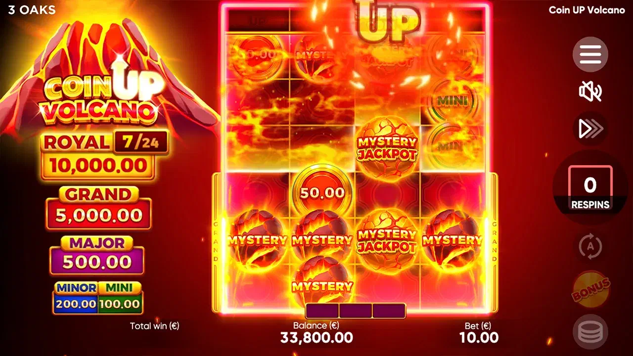 Coin UP Volcano, partida en ordenador