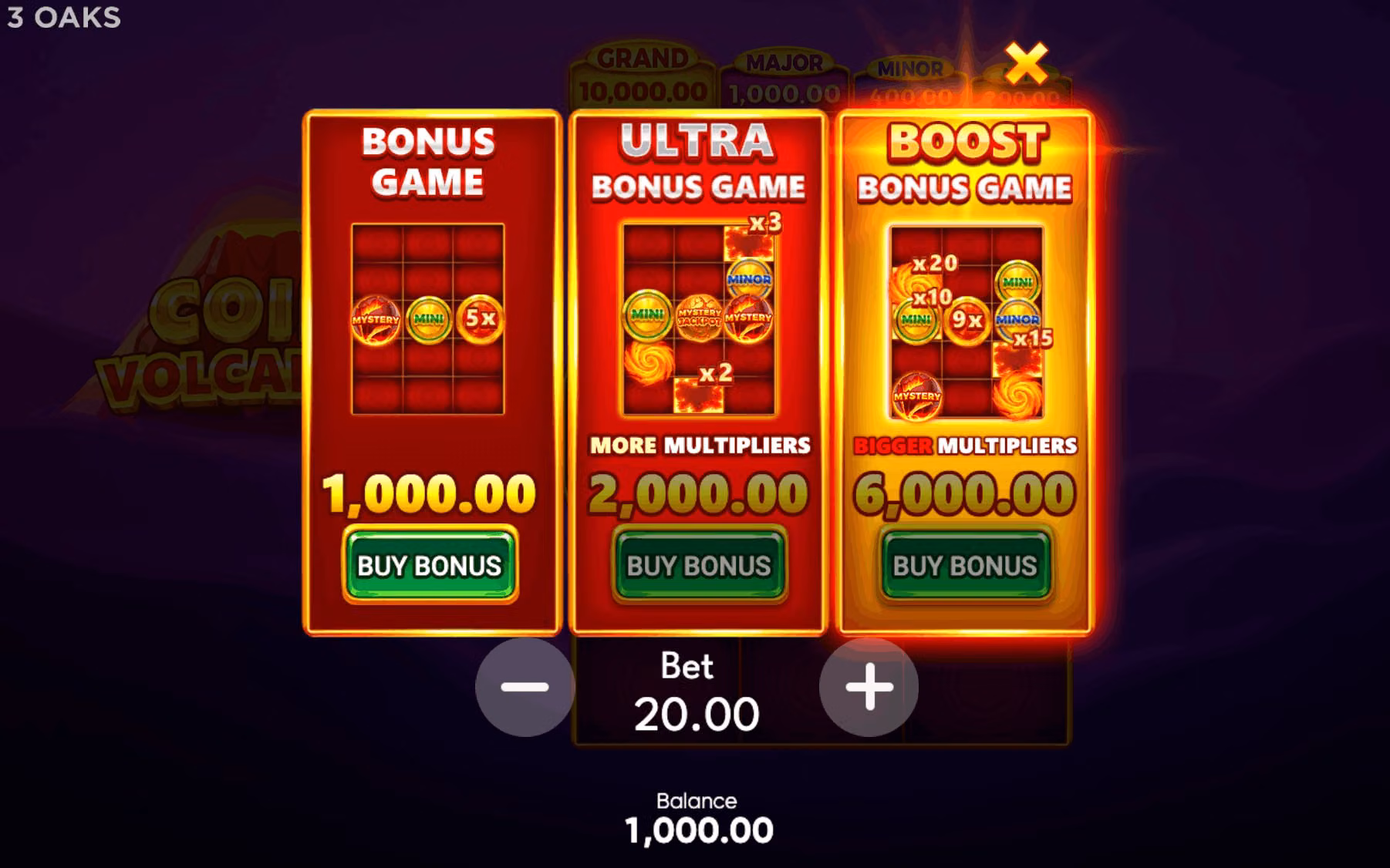 Funciones de bonificación de Coin Volcano 2