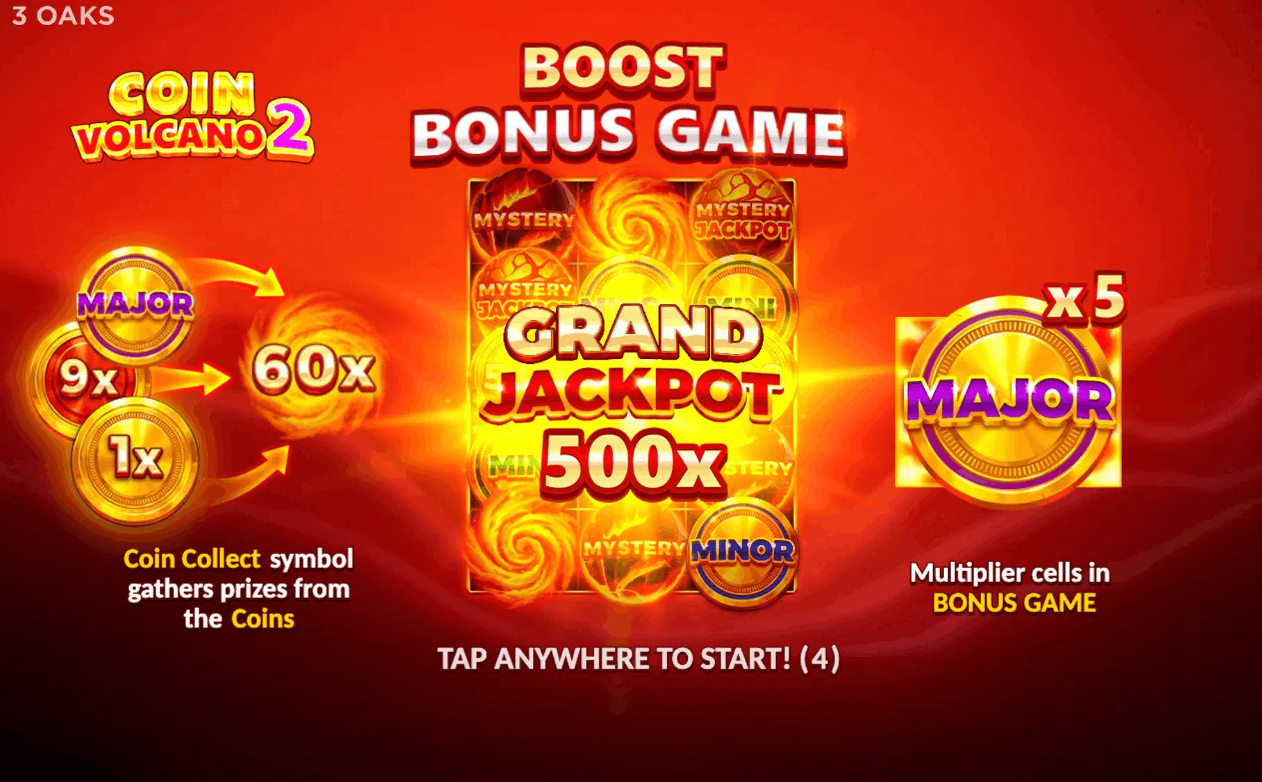 Coin Volcano 2 Boost Bonus Game