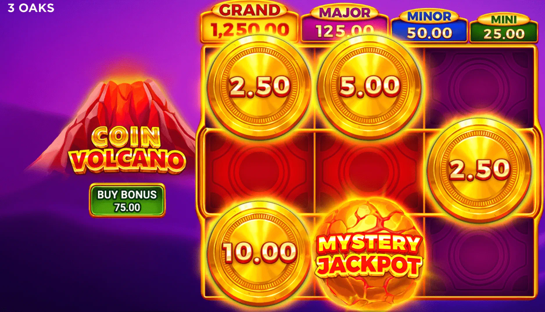 Jogabilidade do slot Coin Volcano