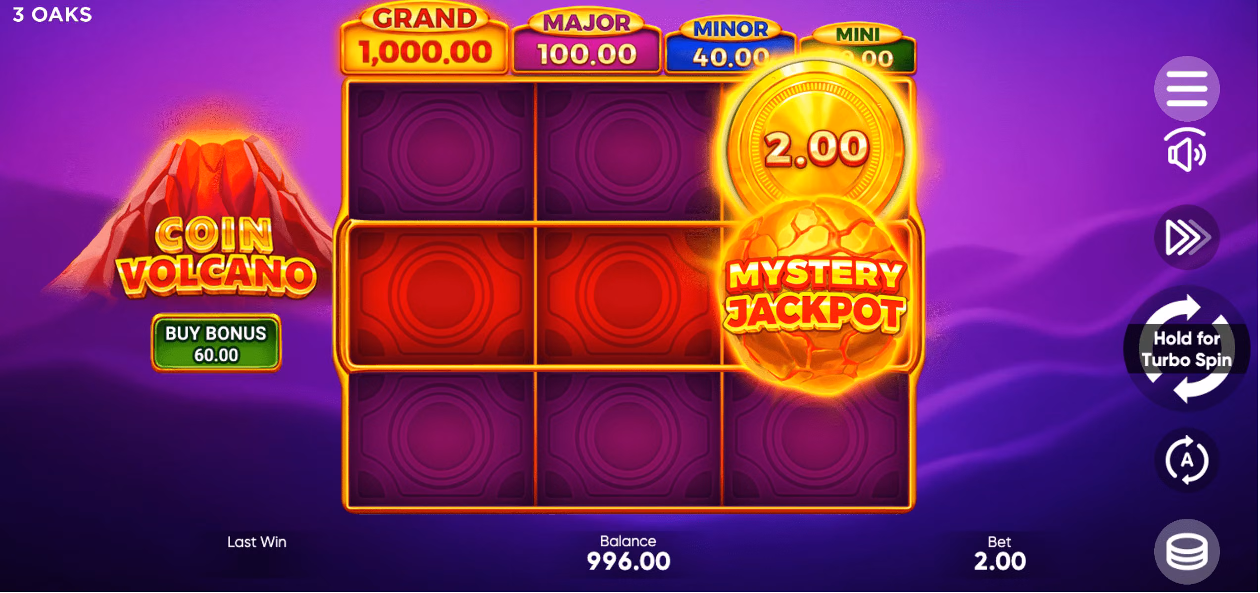 Coin Volcano slot — la scheda tecnica del formato a monete