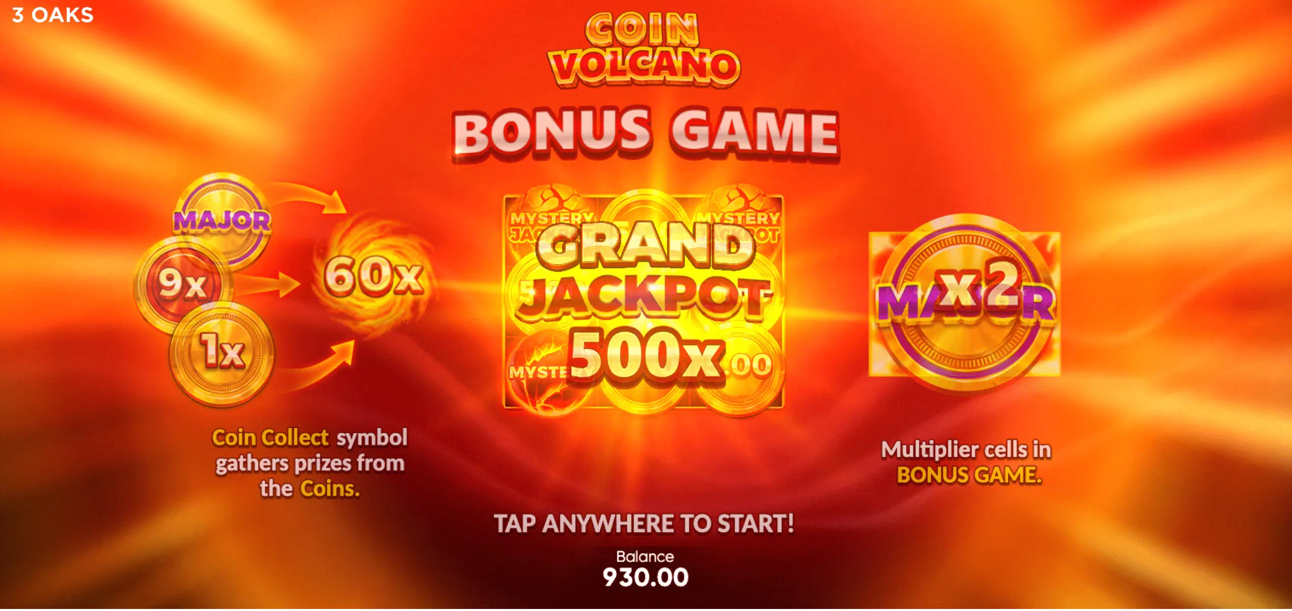 Pantalla del juego Coin Volcano