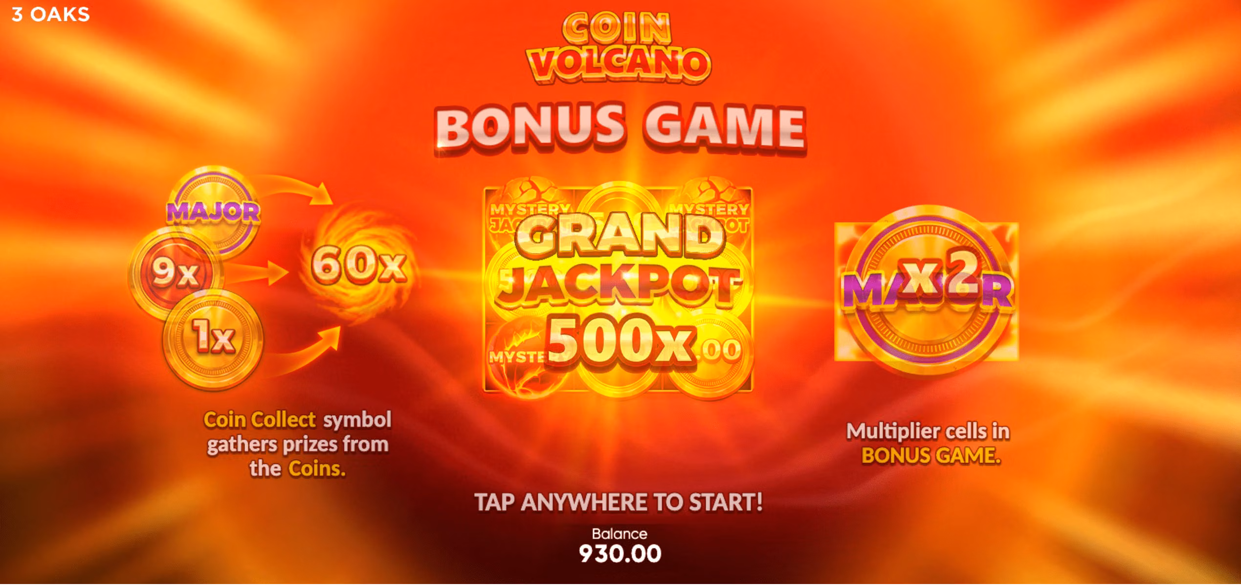 Pantalla del juego Coin Volcano