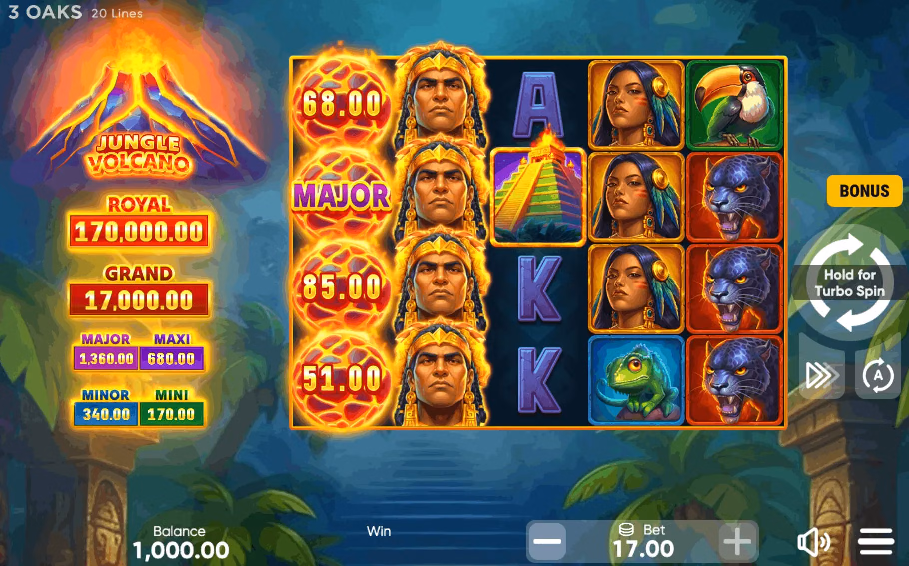 Jungle Volcano — gameplay on desktop