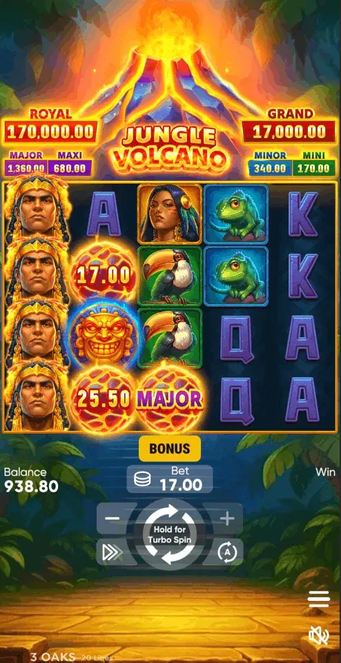 Jungle Volcano, el juego en la pantalla del móvil
