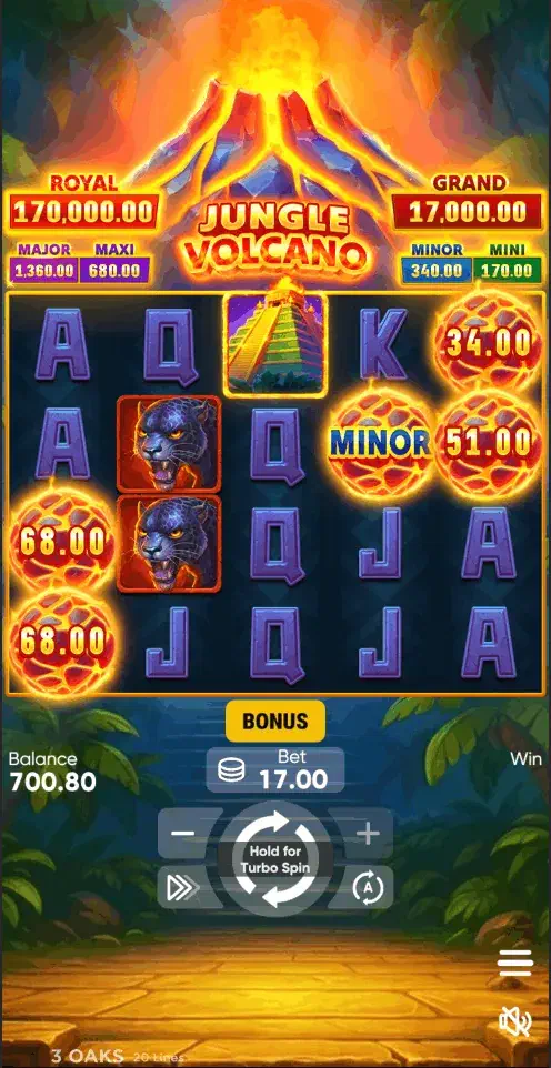 Jungle Volcano, el juego en la pantalla del móvil