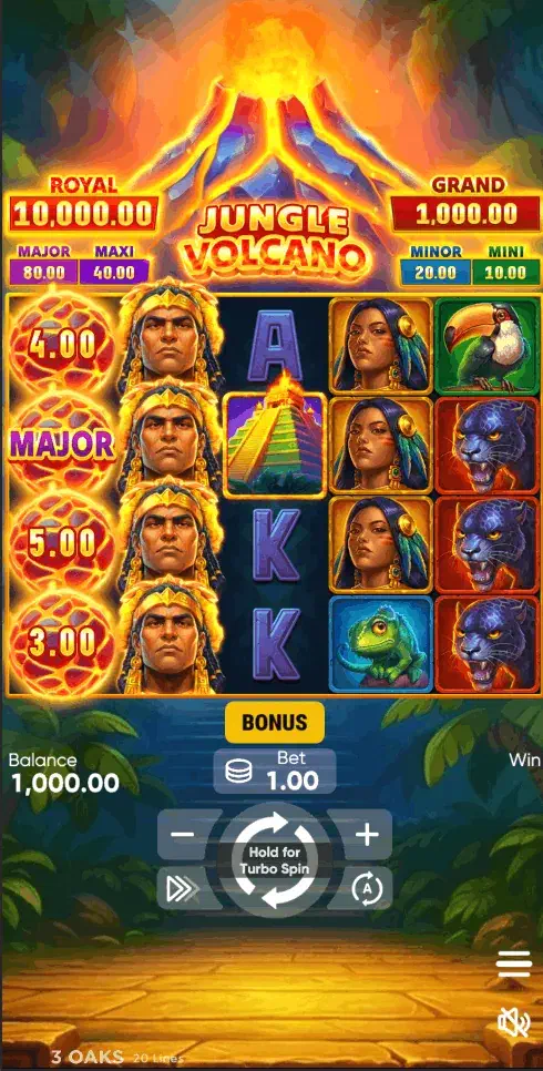 Jungle Volcano app, las opciones reales en el móvil