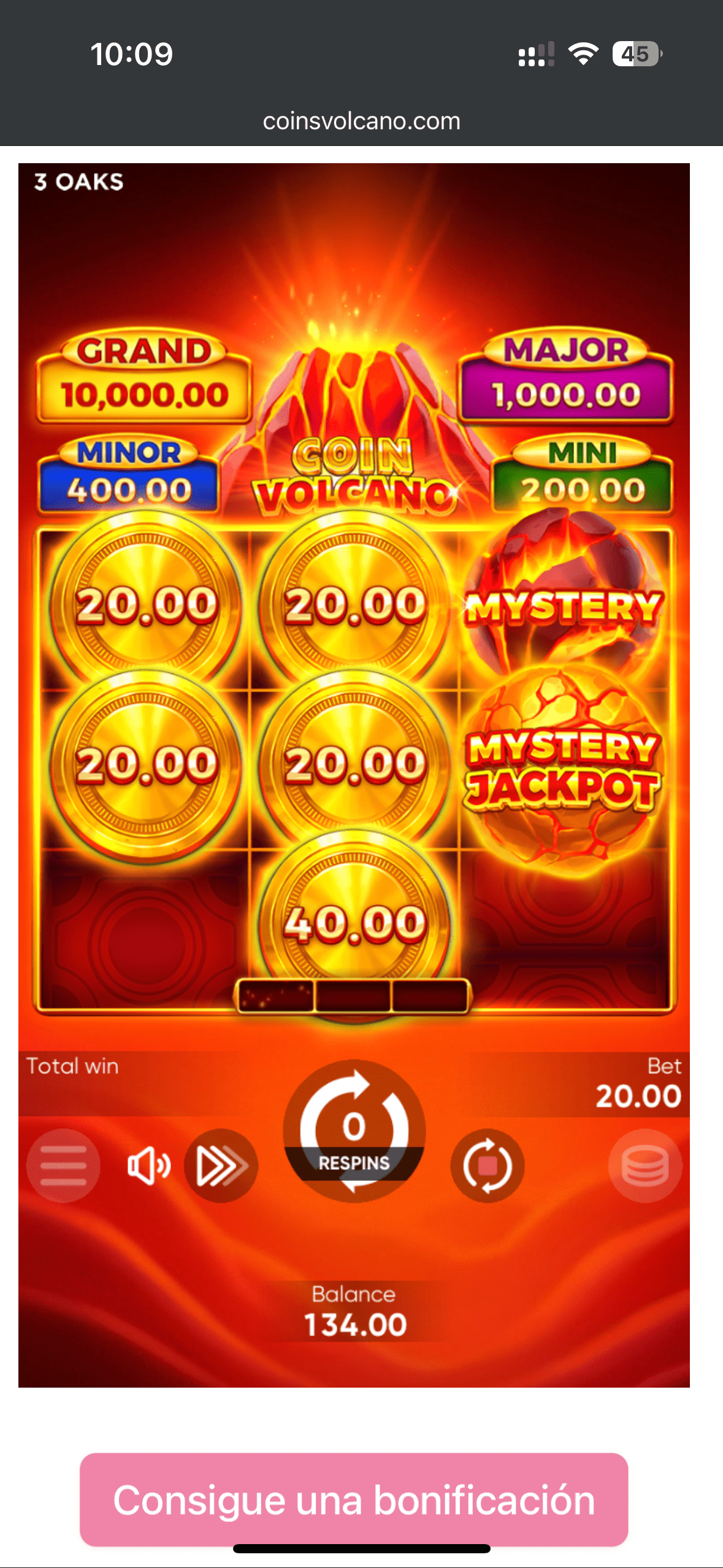 Coin Volcano установка Android Бонусний раунд Coin Volcano із символами монет і Mystery Jackpot