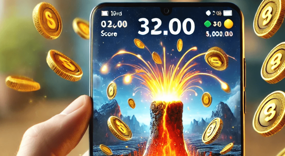 coin-volcano-play-mobile-phone